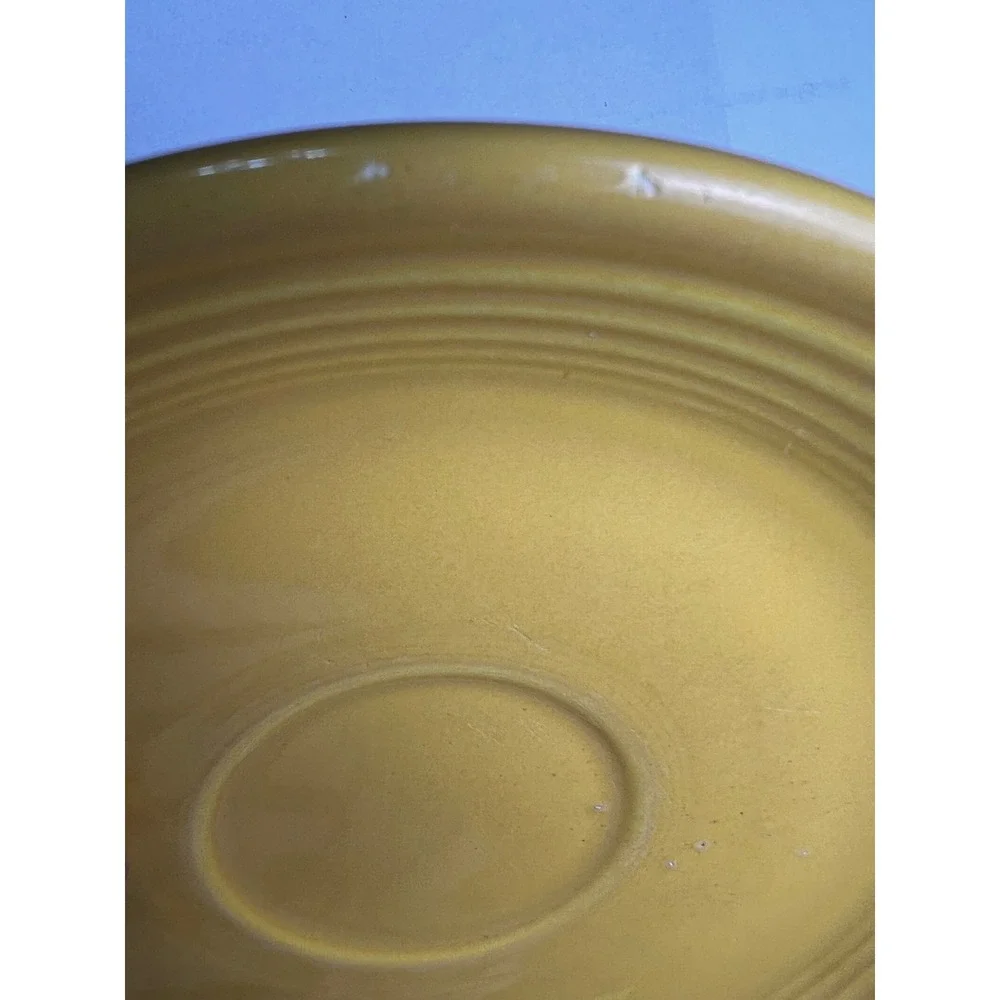Vintage Genuine Fiesta Ware Yellow Saucer Plate Pottery HLC USA 6.25